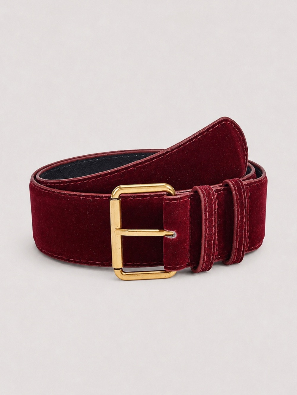 New! Cranberry Red Faux Suede Belt (OS) NWOT